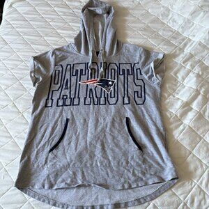 NFL Juniors Collection New England Patriots Boys Size XL Sleeveless Hoodie Gray